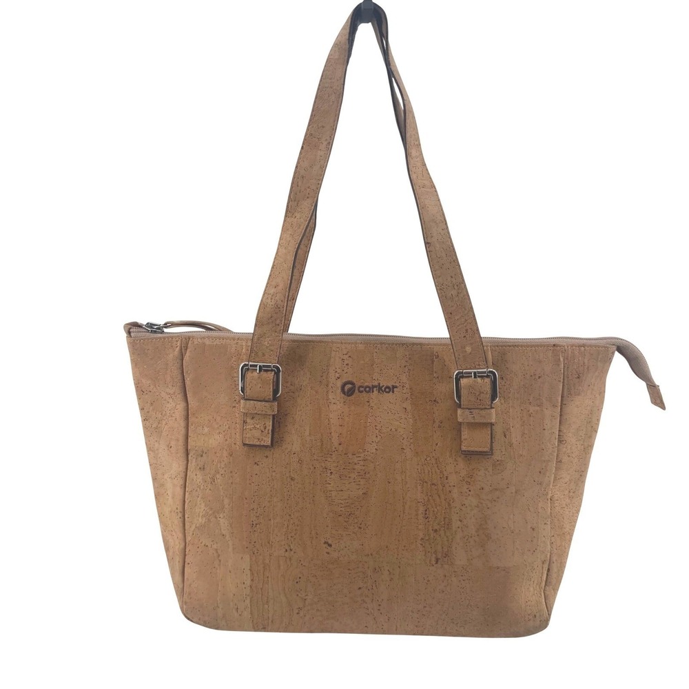 Corkor Cork Satchel Tote Bag Tan Eco-Friendly Shoulder Bag Portugal ($167)